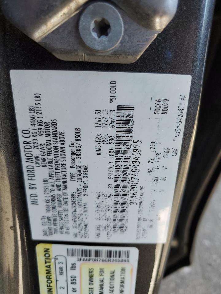 2016 Ford Fusion Se VIN: 3FA6P0H76GR345895 Lot: 92934275