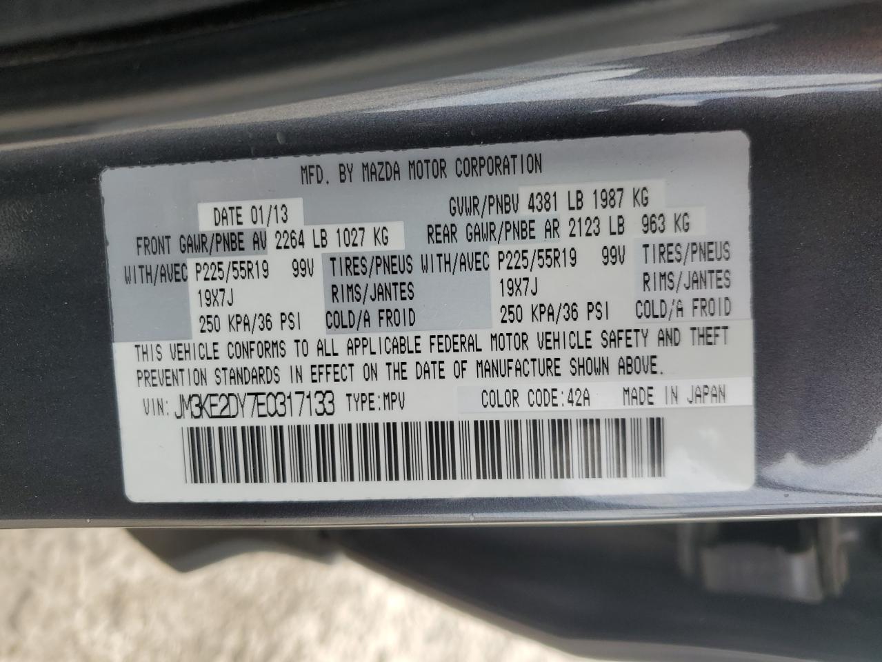 2014 Mazda Cx-5 Gt VIN: JM3KE2DY7E0317133 Lot: 93032815