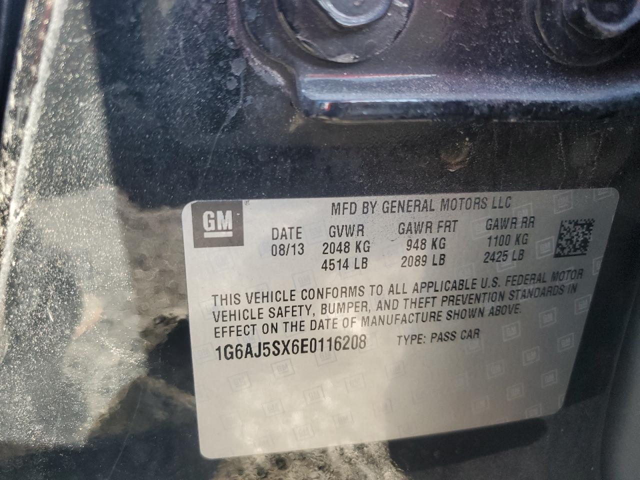 2014 Cadillac Ats Performance VIN: 1G6AJ5SX6E0116208 Lot: 92425975