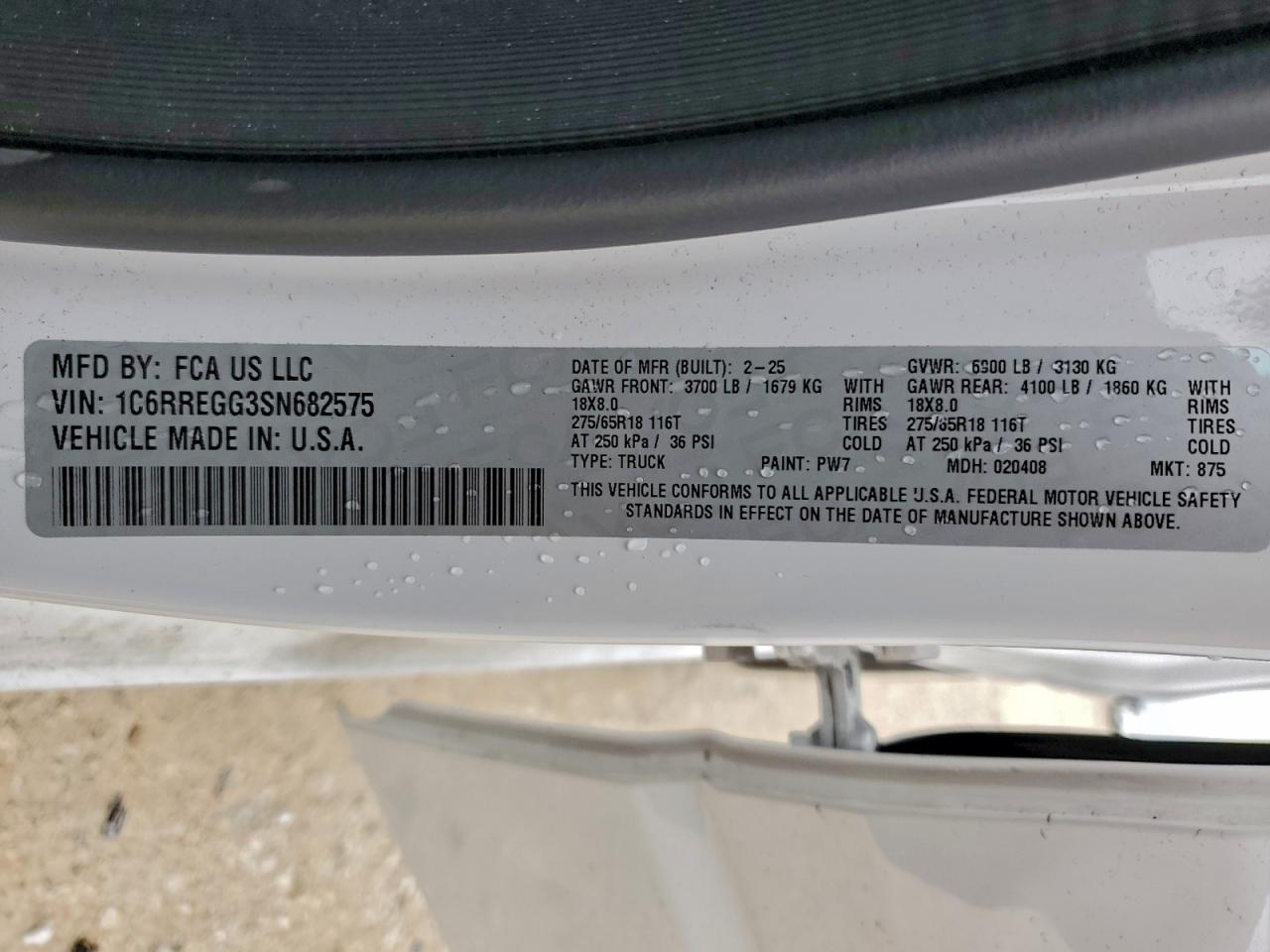 2025 Ram 1500 Tradesman VIN: 1C6RREGG3SN682575 Lot: 93955915