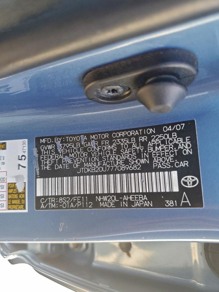 2007 Toyota Prius VIN: JTDKB20U777089682 Lot: 94682725