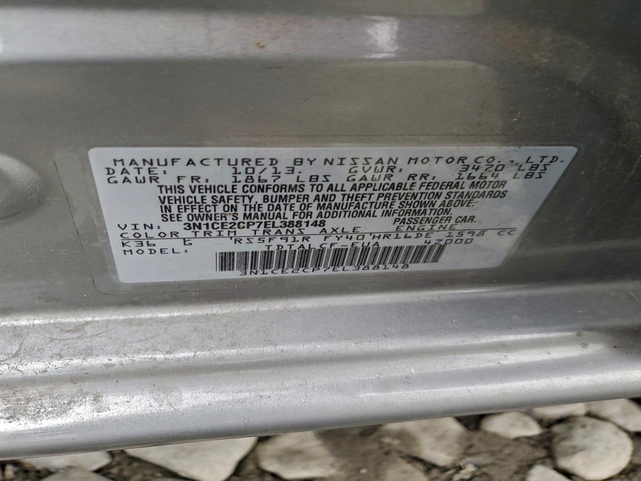 2014 Nissan Versa Note S VIN: 3N1CE2CP7EL388148 Lot: 94491415
