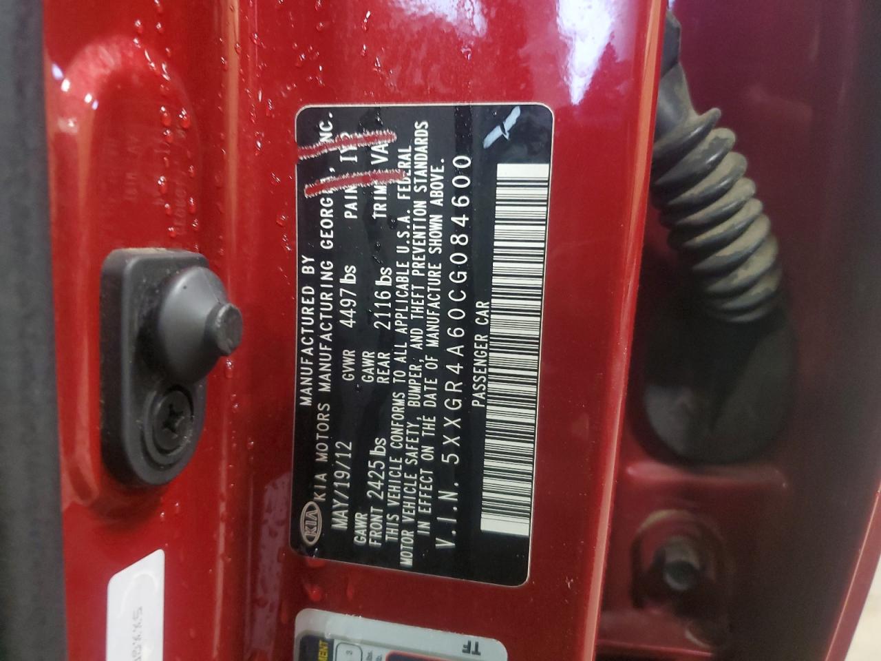 2012 Kia Optima Sx VIN: 5XXGR4A60CG084600 Lot: 93524815