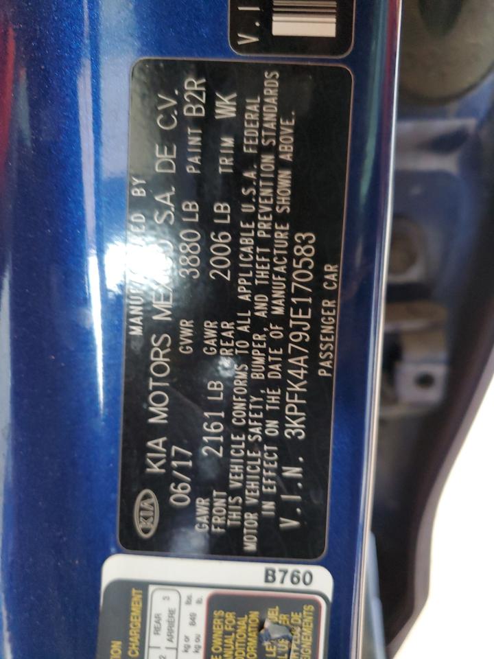 2018 Kia Forte Lx VIN: 3KPFK4A79JE170583 Lot: 92431945