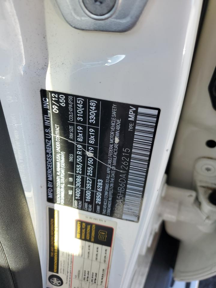 2013 Mercedes-Benz Ml 350 4Matic VIN: 4JGDA5HB6DA126215 Lot: 91346225