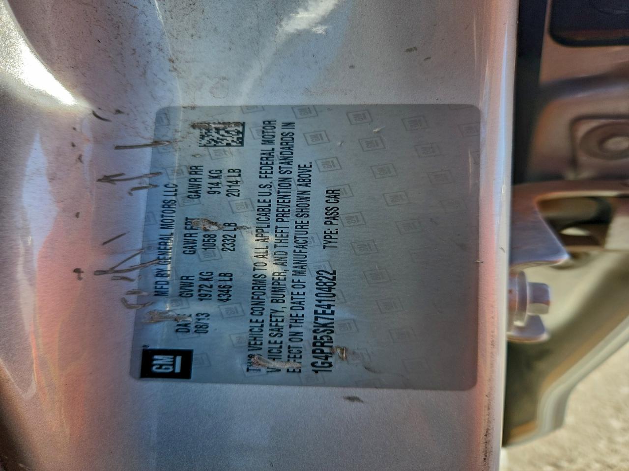 2014 Buick Verano Convenience VIN: 1G4PR5SK7E4104822 Lot: 93621725