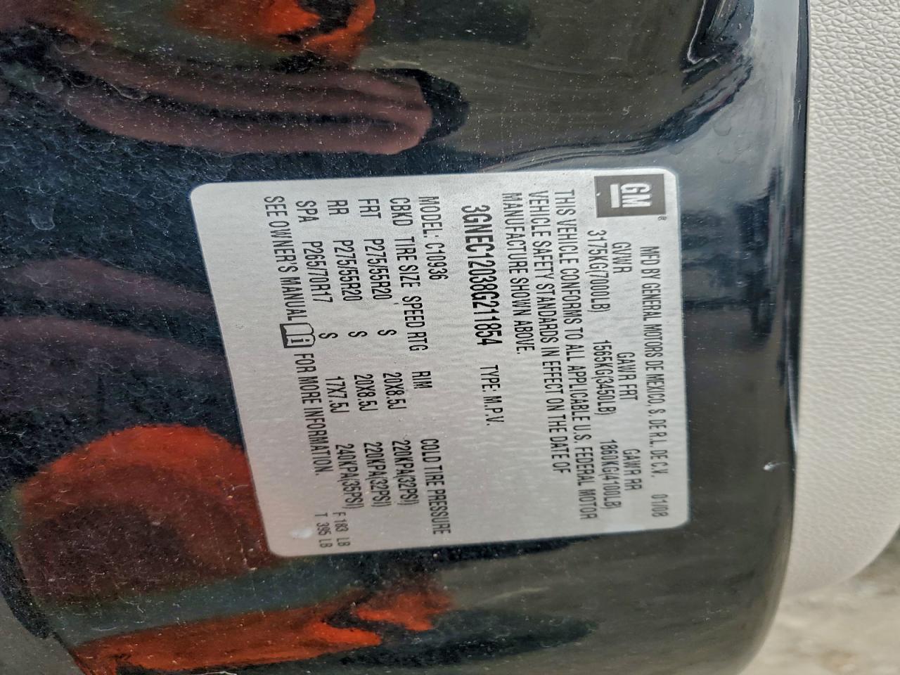 2008 Chevrolet Avalanche C1500 VIN: 3GNEC12038G211854 Lot: 93368785