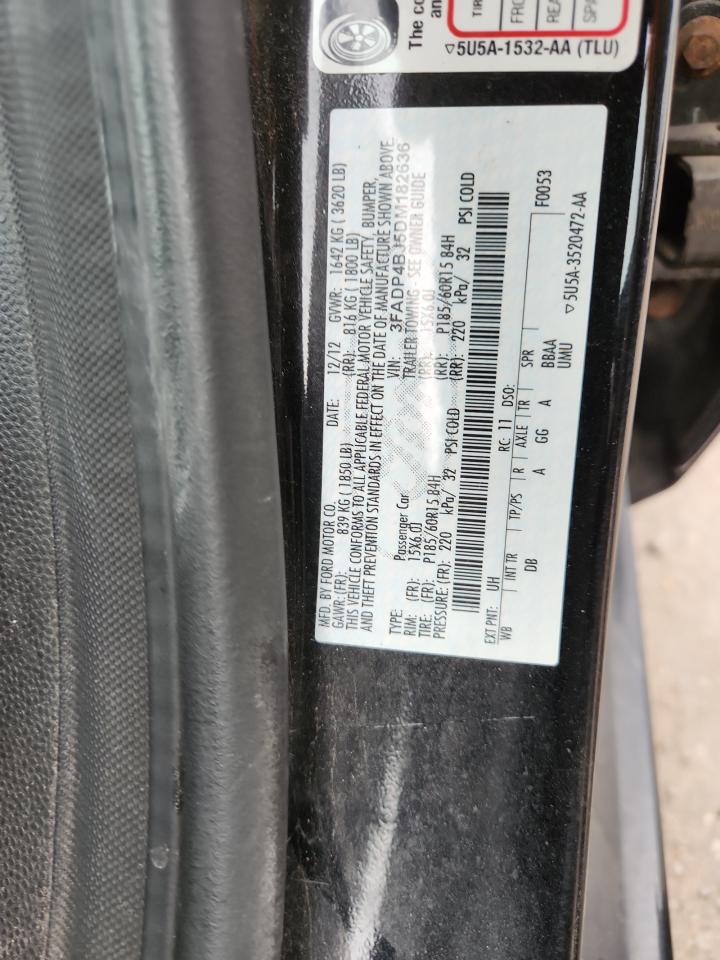 2013 Ford Fiesta Se VIN: 3FADP4BJ5DM182636 Lot: 93683345