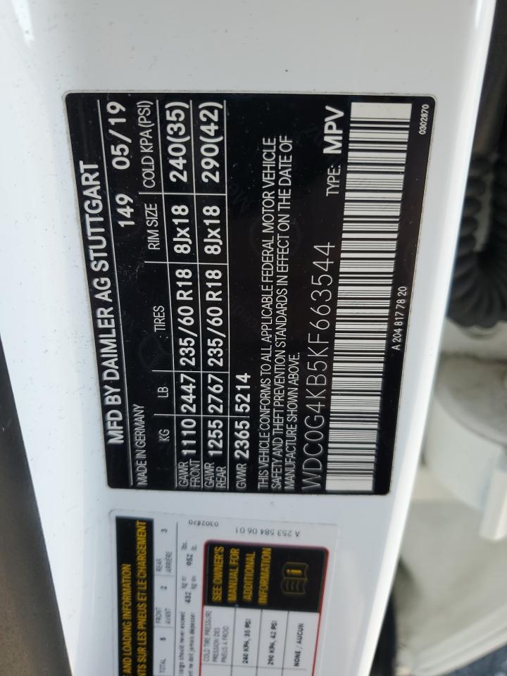 2019 Mercedes-Benz Glc 300 4Matic VIN: WDC0G4KB5KF663544 Lot: 92906955