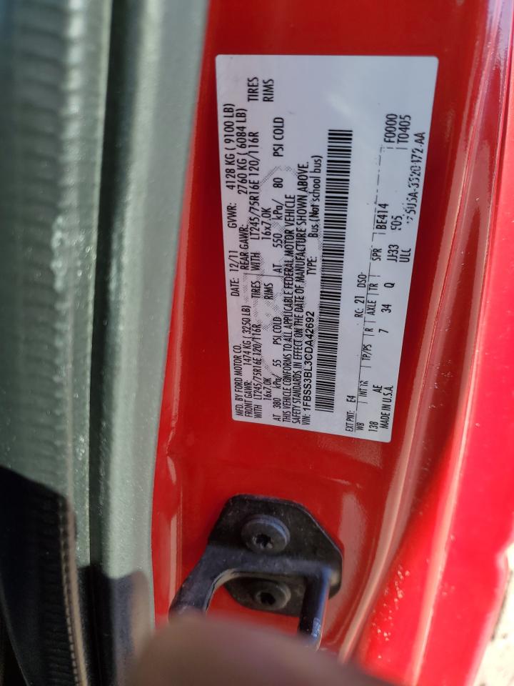 2012 Ford Econoline E350 Super Duty Wagon VIN: 1FBSS3BL3CDA42692 Lot: 93119305