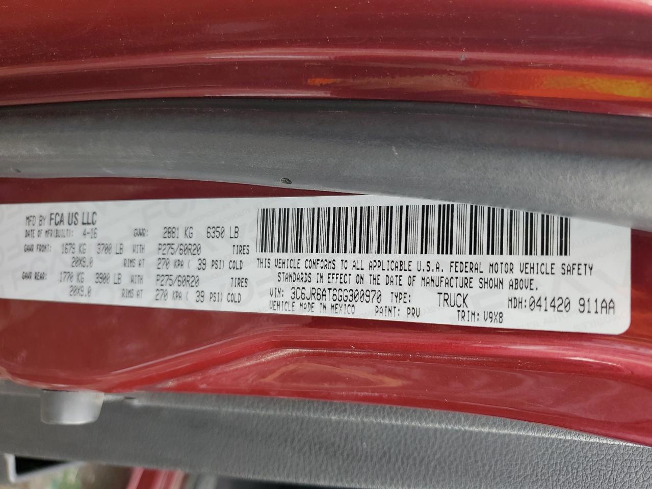 2016 Ram 1500 St VIN: 3C6JR6AT6GG300970 Lot: 93261325