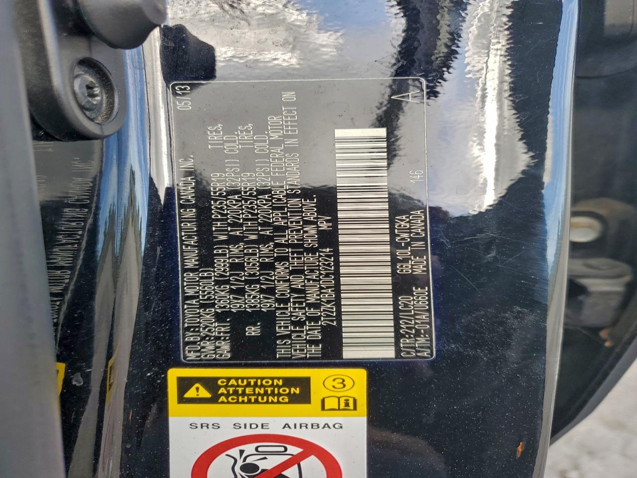 2013 Lexus Rx 350 VIN: 2T2ZK1BA1DC123214 Lot: 94751545