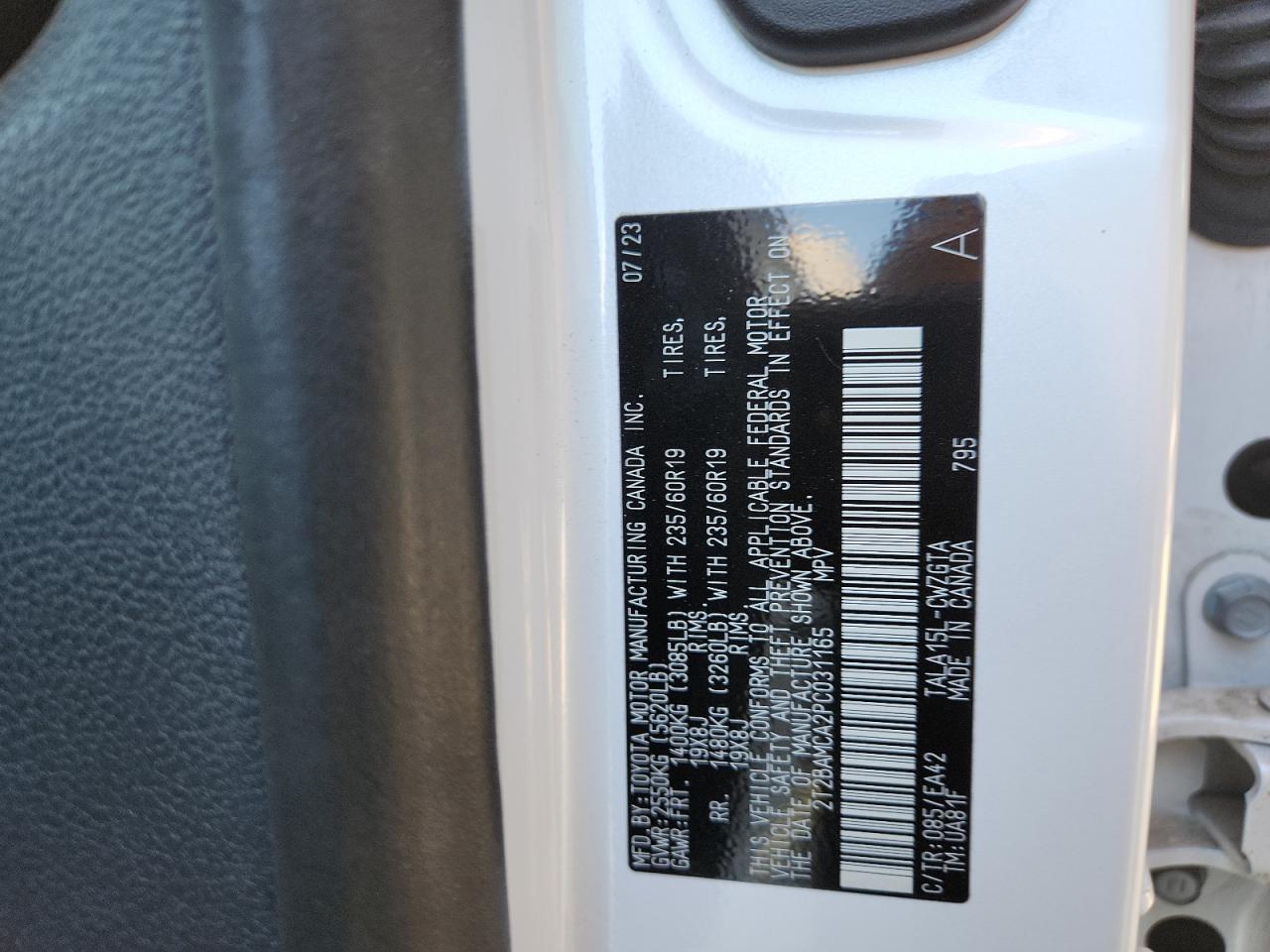 2023 Lexus Rx 350 Base VIN: 2T2BAMCA2PC031165 Lot: 92332045