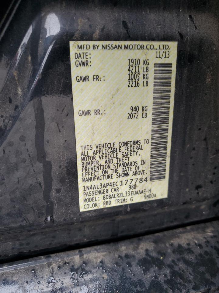 2014 Nissan Altima 2.5 VIN: 1N4AL3AP4EC177784 Lot: 93142075