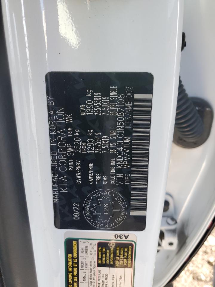 2022 Kia Ev6 Gt Line VIN: KNDC4DLC1N5087108 Lot: 93472175