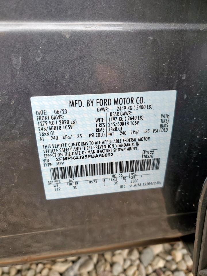 2023 Ford Edge Sel VIN: 2FMPK4J95PBA55092 Lot: 92930915