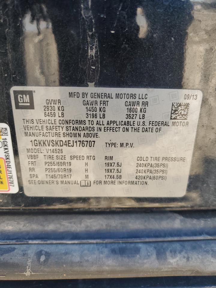 2014 GMC Acadia Slt-2 VIN: 1GKKVSKD4EJ176707 Lot: 90990925
