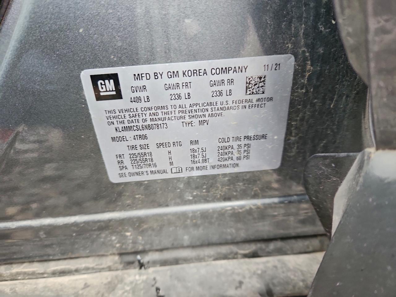 2022 Buick Encore Gx Preferred VIN: KL4MMCSL6NB078173 Lot: 94668165