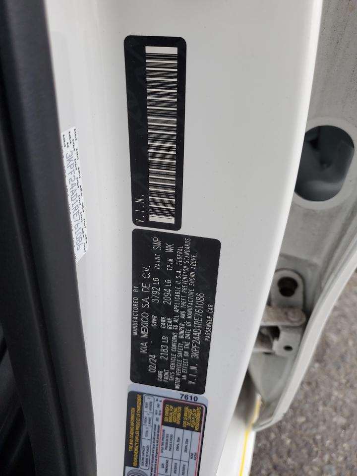 2024 Kia Forte Lx VIN: 3KPF24AD1RE761086 Lot: 92705235