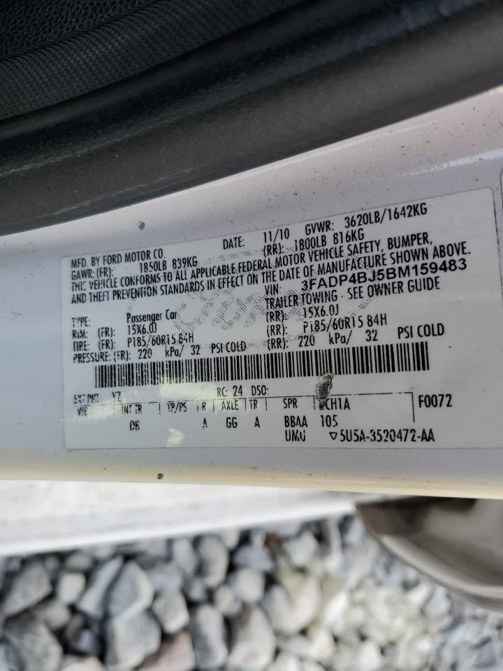 2011 Ford Fiesta Se VIN: 3FADP4BJ5BM159483 Lot: 92364835