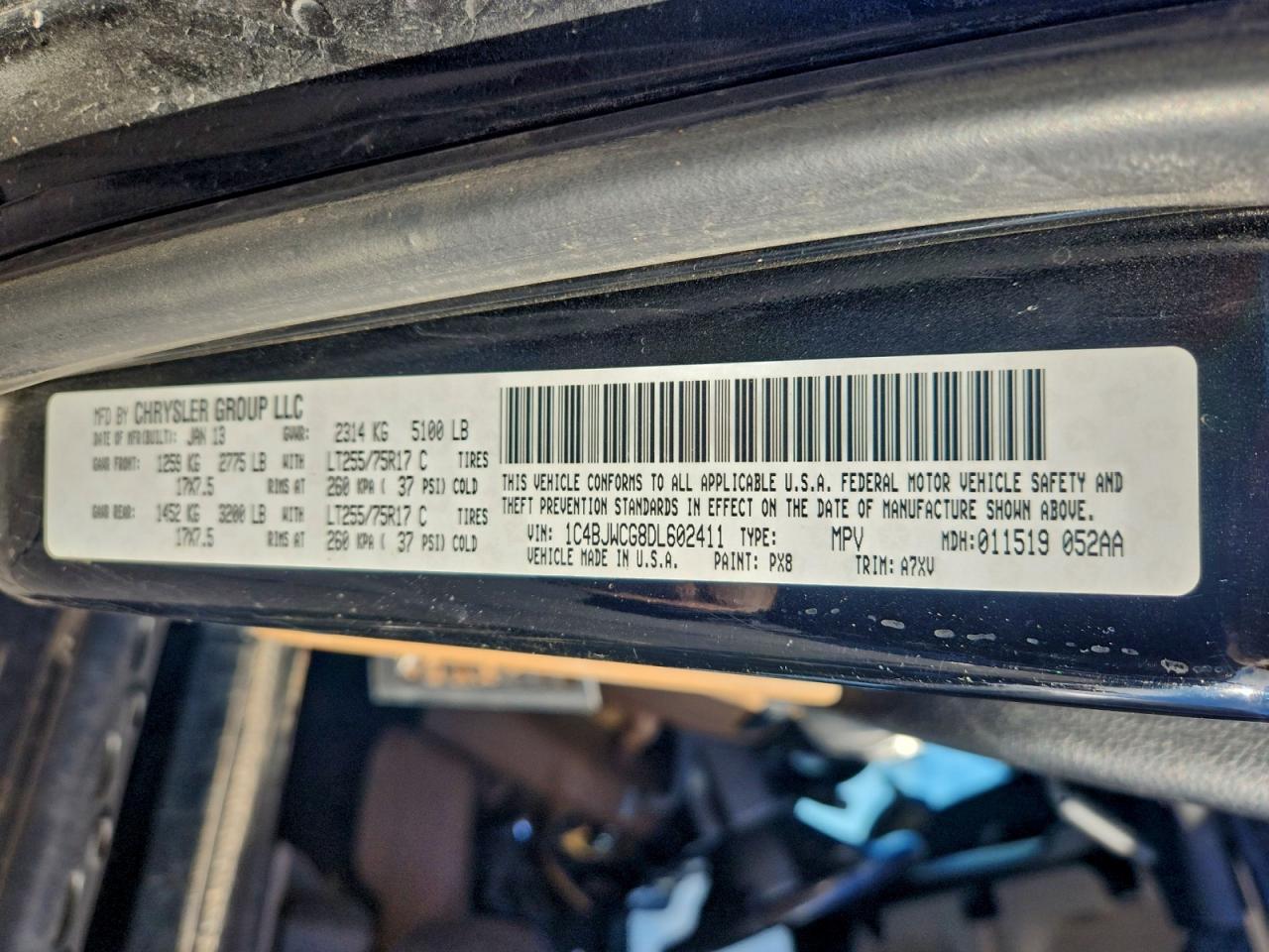 2013 Jeep Wrangler Rubicon VIN: 1C4BJWCG8DL602411 Lot: 93664145