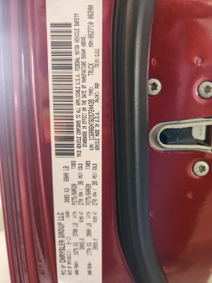 2013 Ram 1500 Laramie VIN: 1C6RR6NT6DS724439 Lot: 92869205