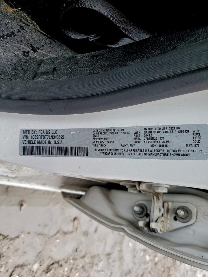 2020 Ram 1500 Big Horn/Lone Star VIN: 1C6SRFBT7LN343895 Lot: 93188545