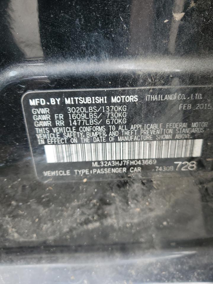 2015 Mitsubishi Mirage De VIN: ML32A3HJ7FH043669 Lot: 91083355