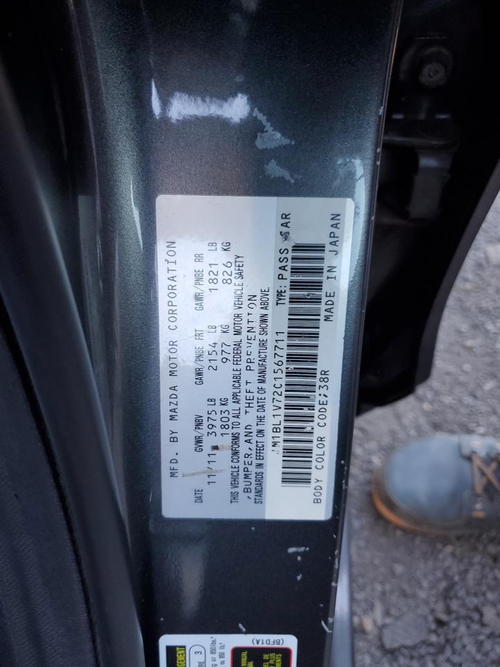 2012 Mazda 3 I VIN: JM1BL1V72C1567711 Lot: 92063405