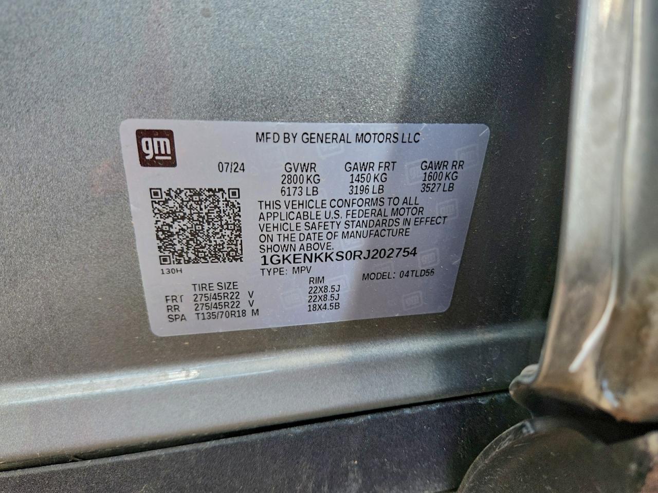 2024 GMC Acadia Uplevel VIN: 1GKENKKS0RJ202754 Lot: 93924735