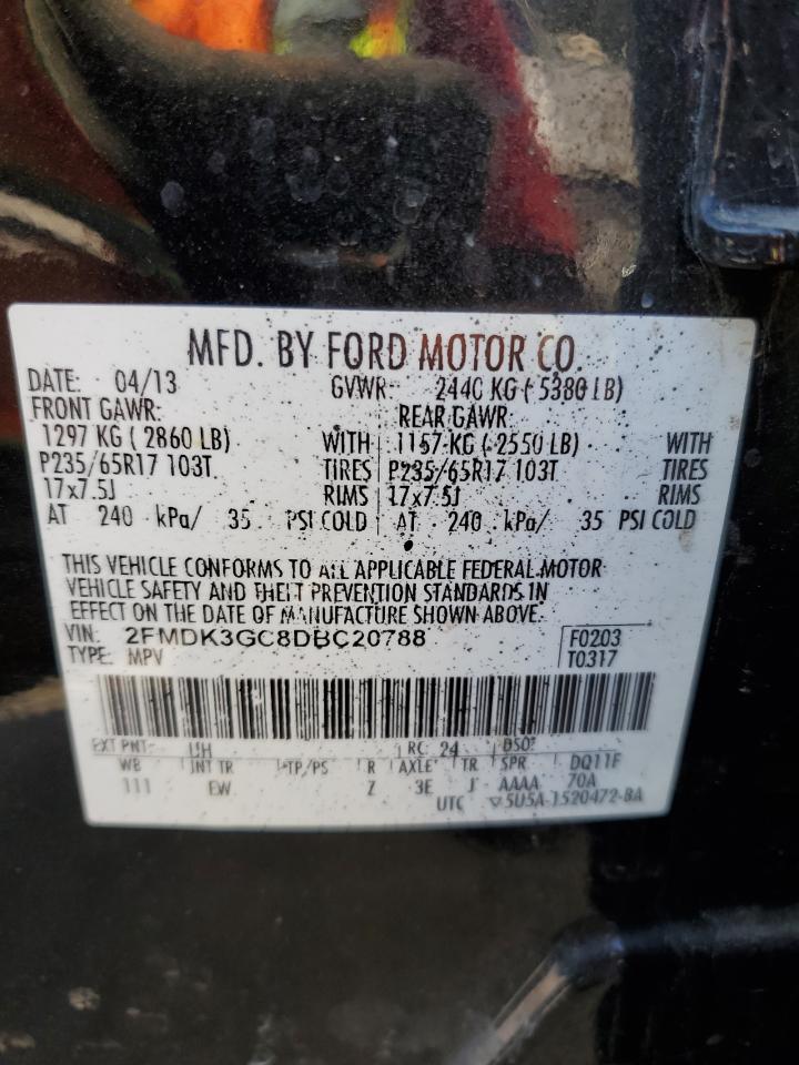 2013 Ford Edge Se VIN: 2FMDK3GC8DBC20788 Lot: 91362915