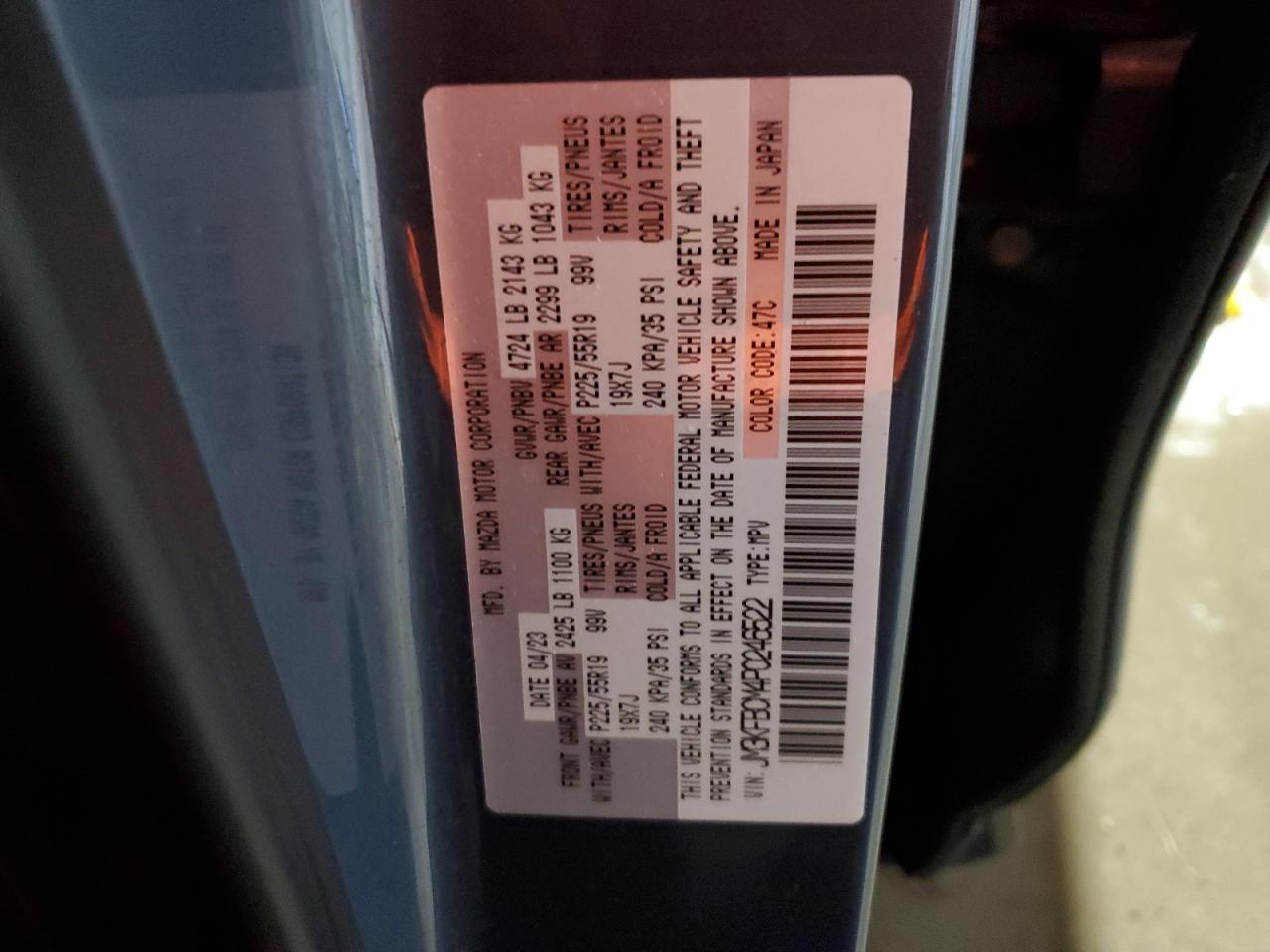 2023 Mazda Cx-5 Preferred VIN: JM3KFBCM4P0246522 Lot: 92234985