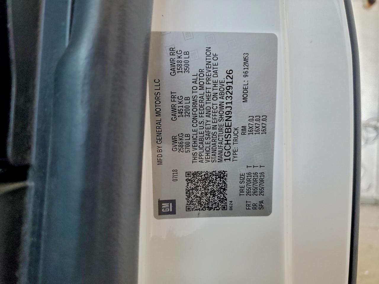 2018 Chevrolet Colorado VIN: 1GCHSBEN9J1329126 Lot: 94173305