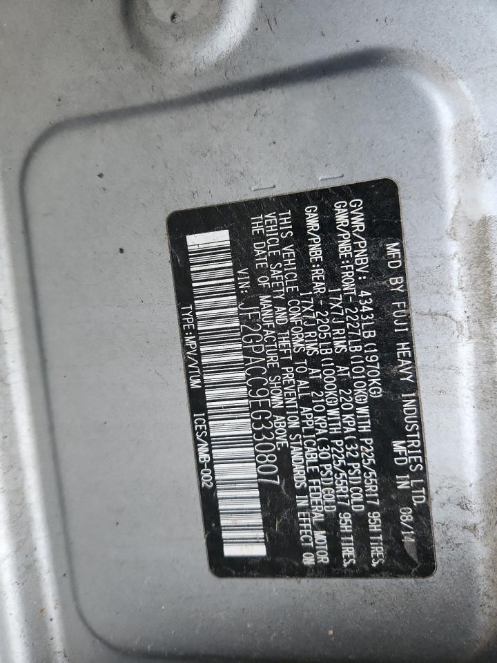 2014 Subaru Xv Crosstrek 2.0 Premium VIN: JF2GPACC9EG330807 Lot: 92368485