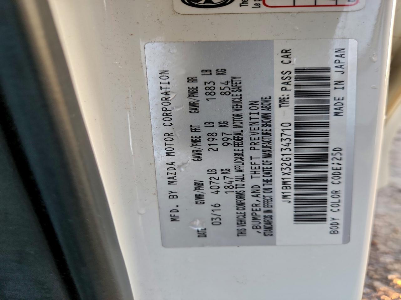 2016 Mazda 3 Grand Touring VIN: JM1BM1X32G1343710 Lot: 93344815