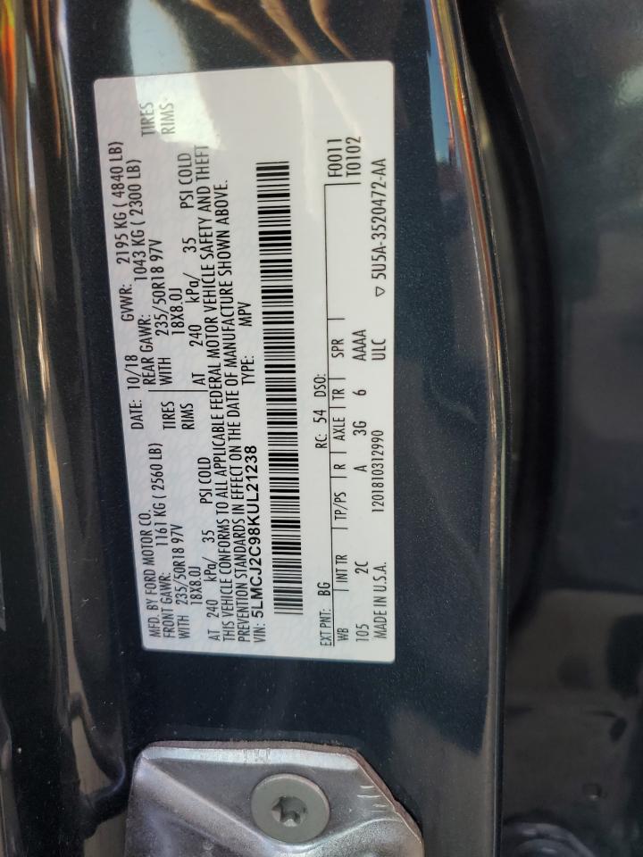 2019 Lincoln Mkc Select VIN: 5LMCJ2C98KUL21238 Lot: 92865255