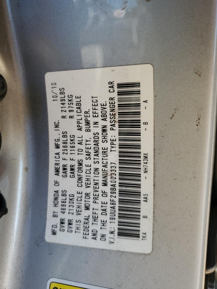 2011 Acura Tl VIN: 19UUA8F29BA003337 Lot: 92841935