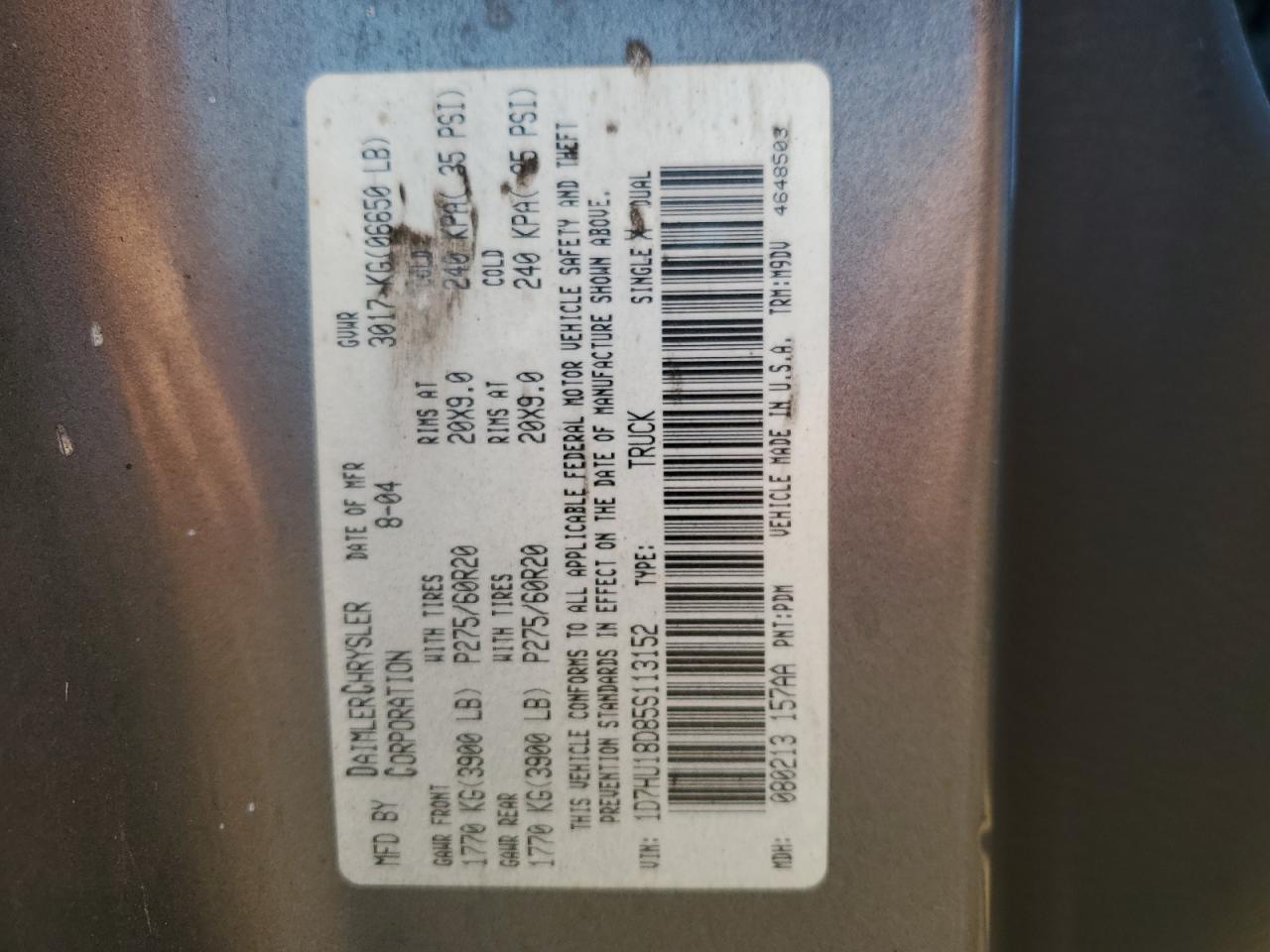 2005 Dodge Ram 1500 St VIN: 1D7HU18D85S113152 Lot: 93301255