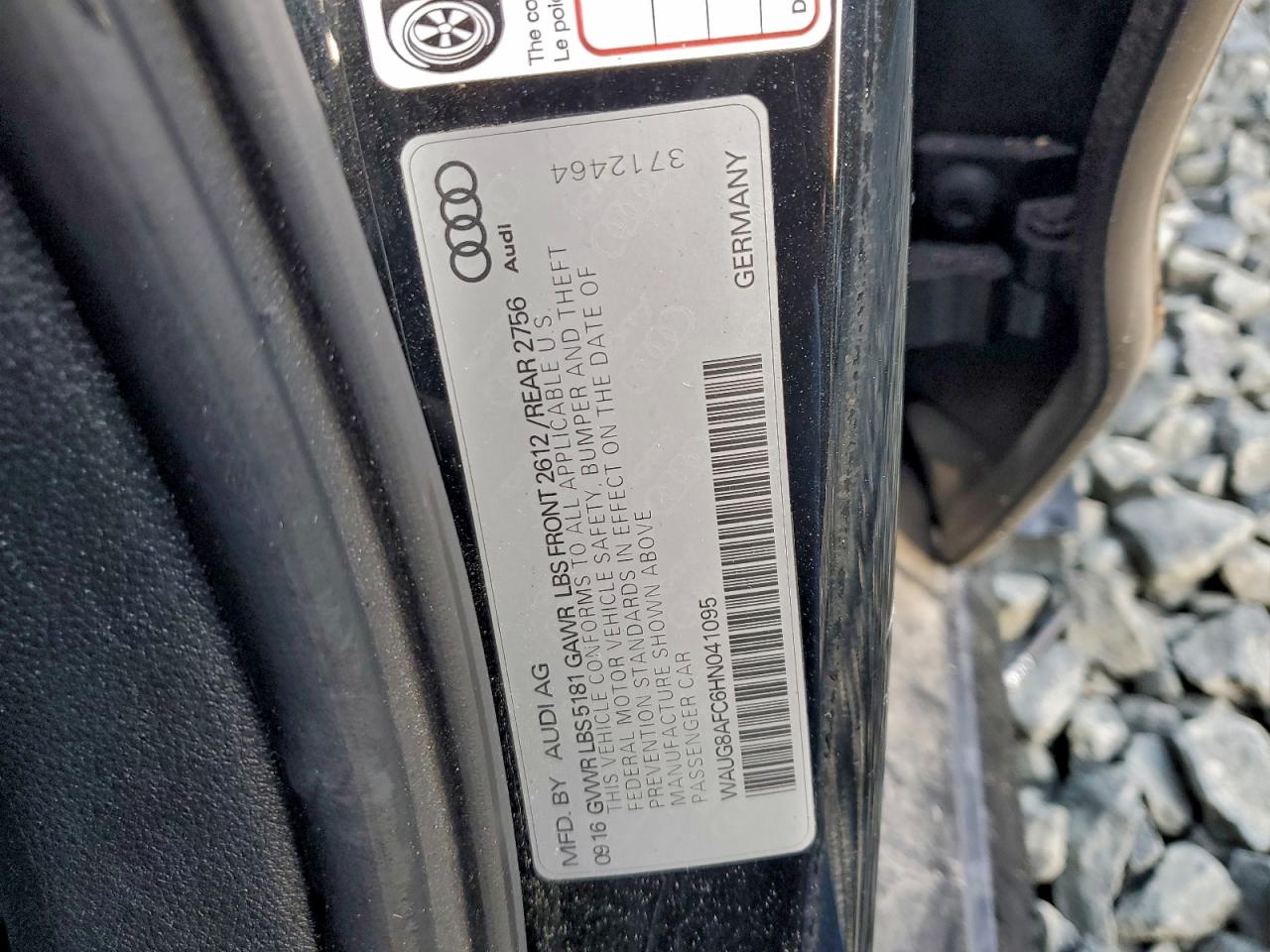 2017 Audi A6 Premium Plus VIN: WAUG8AFC6HN041095 Lot: 93413275