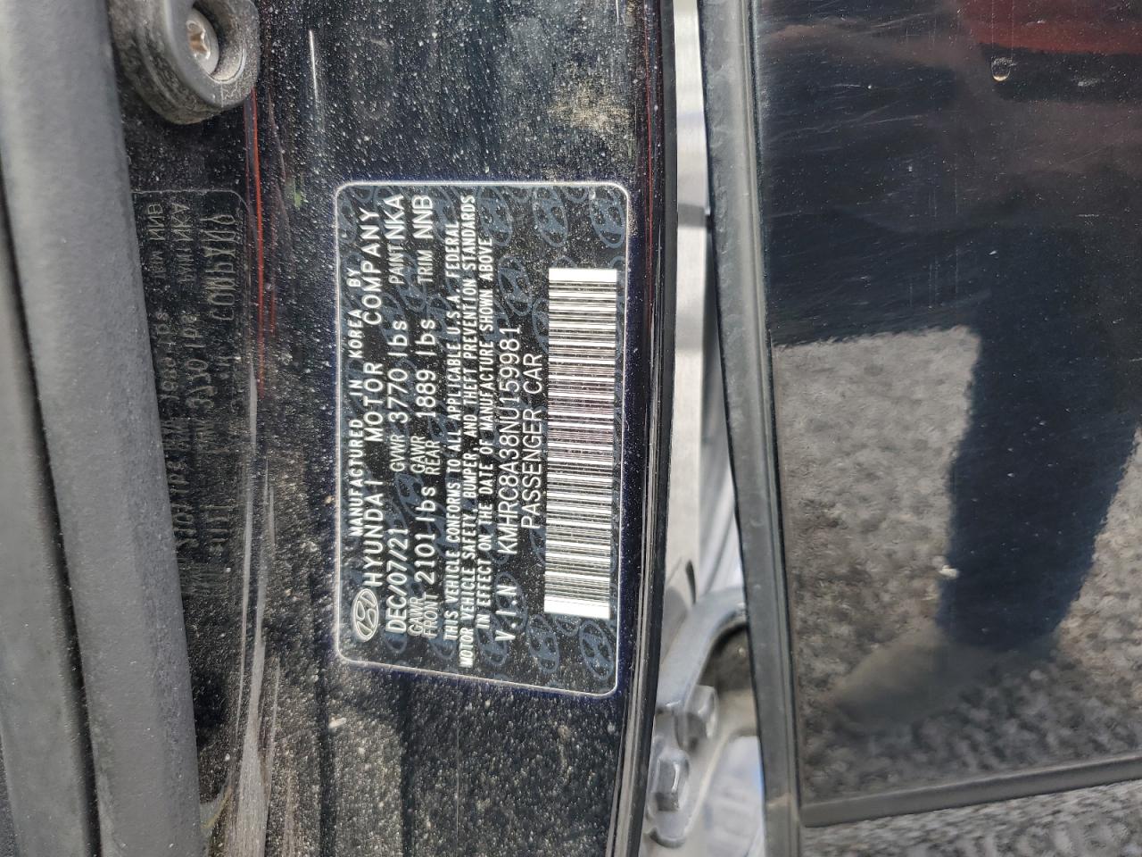 2022 Hyundai Venue Sel VIN: KMHRC8A38NU159981 Lot: 90752305