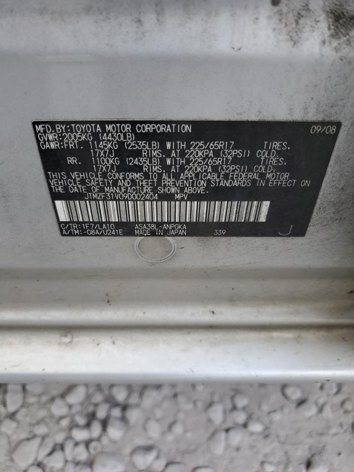 2009 Toyota Rav4 Limited VIN: JTMZF31V09D002404 Lot: 93373305