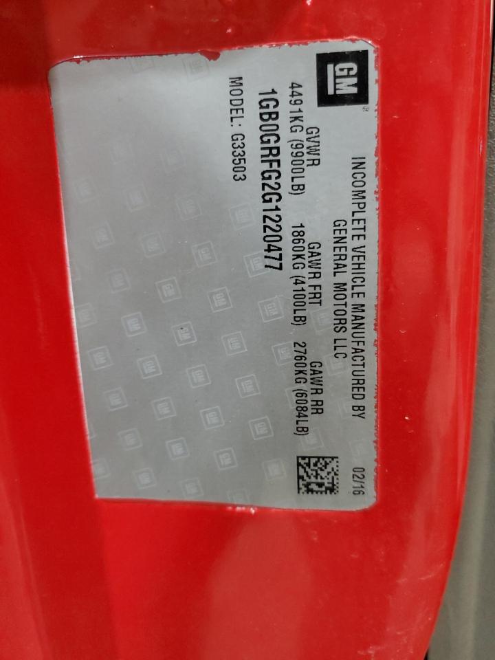 2016 Chevrolet Express G3500 Delivery Truck VIN: 1GB0GRFG2G1220477 Lot: 90689605