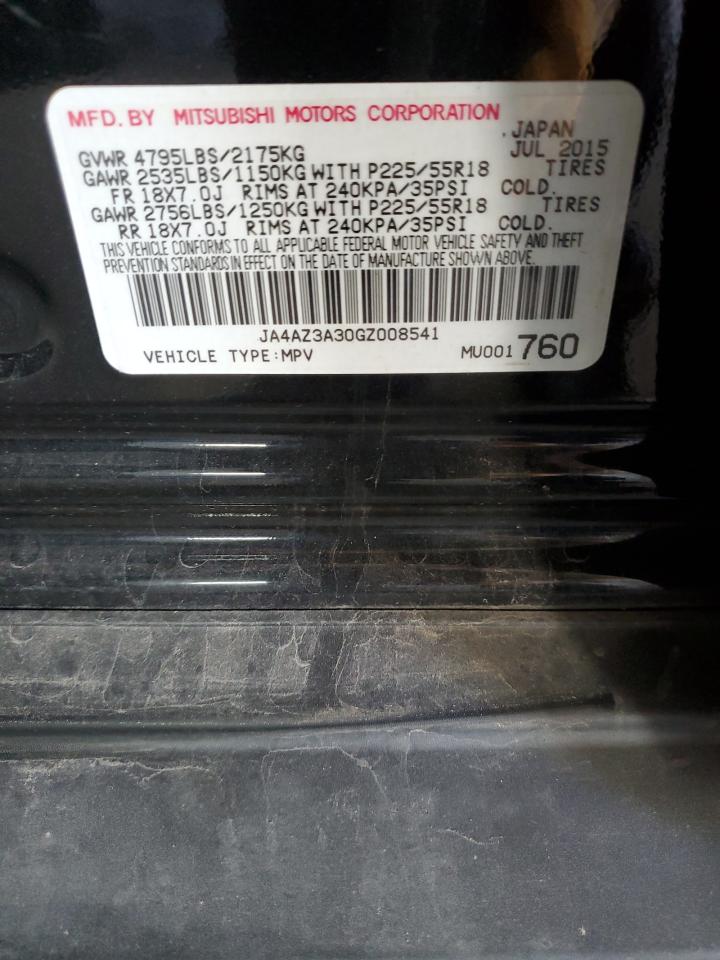 2016 Mitsubishi Outlander Se VIN: JA4AZ3A30GZ008541 Lot: 92841225