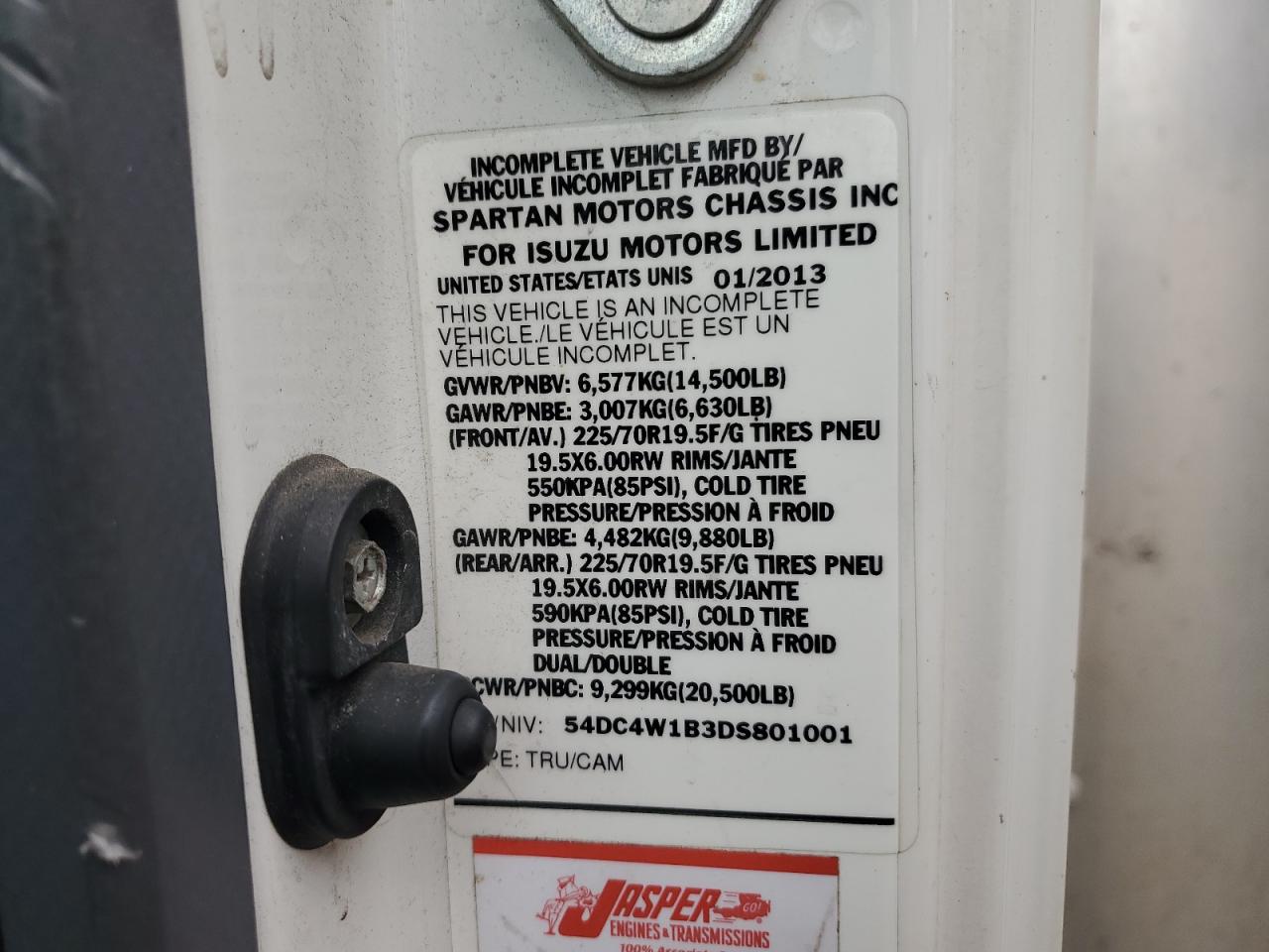 2013 Isuzu Npr Hd VIN: 54DC4W1B3DS801001 Lot: 92471275