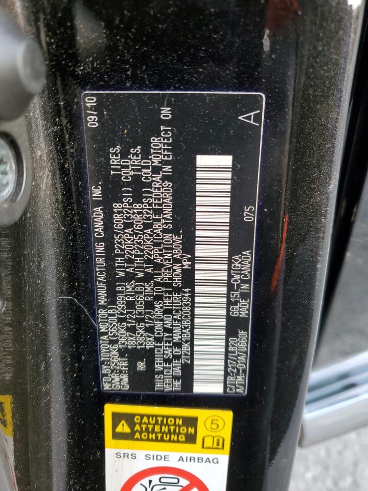 2011 Lexus Rx 350 VIN: 2T2BK1BA3BC083944 Lot: 93194685