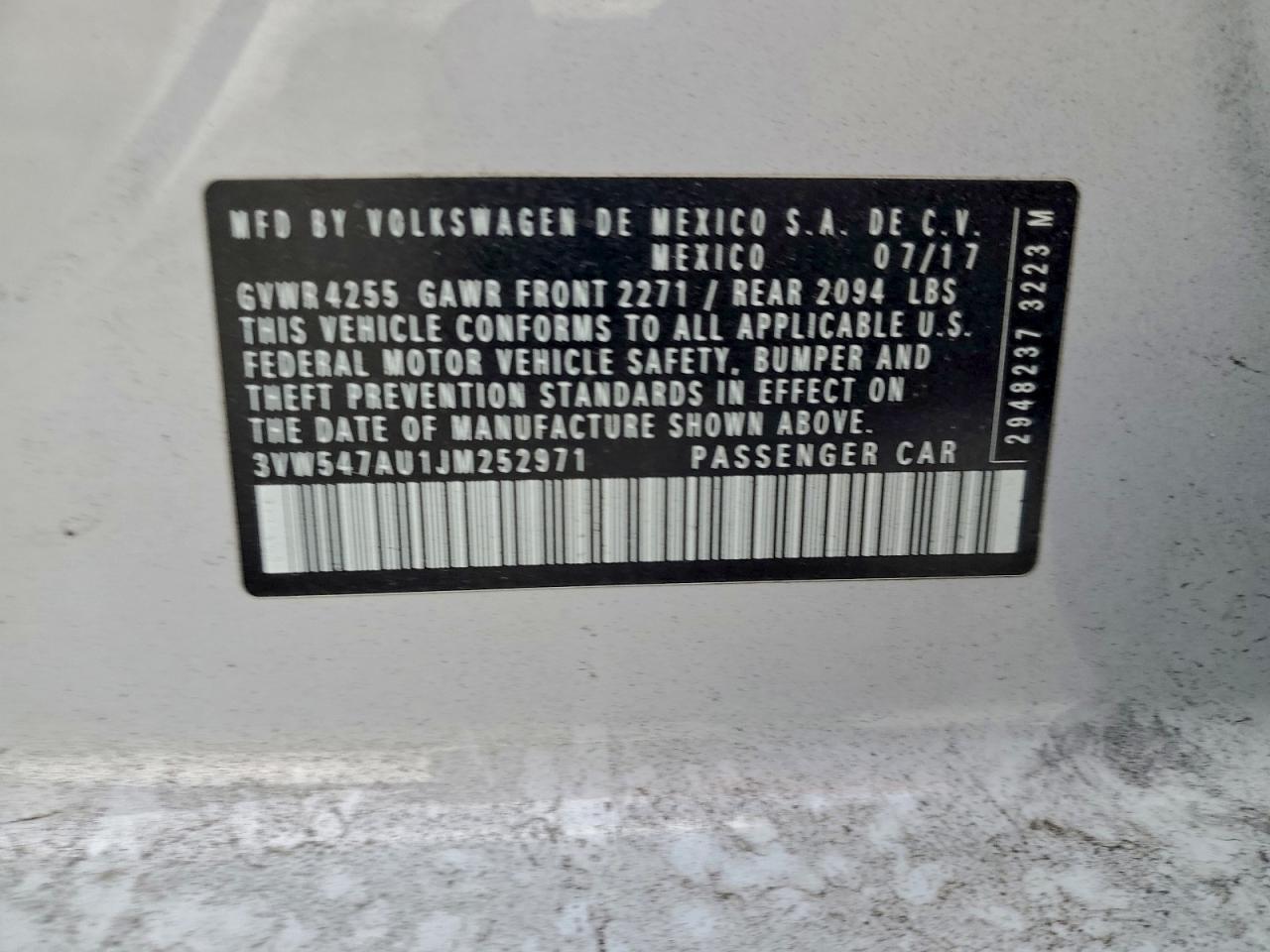 2018 Volkswagen Gti S VIN: 3VW547AU1JM252971 Lot: 94073085