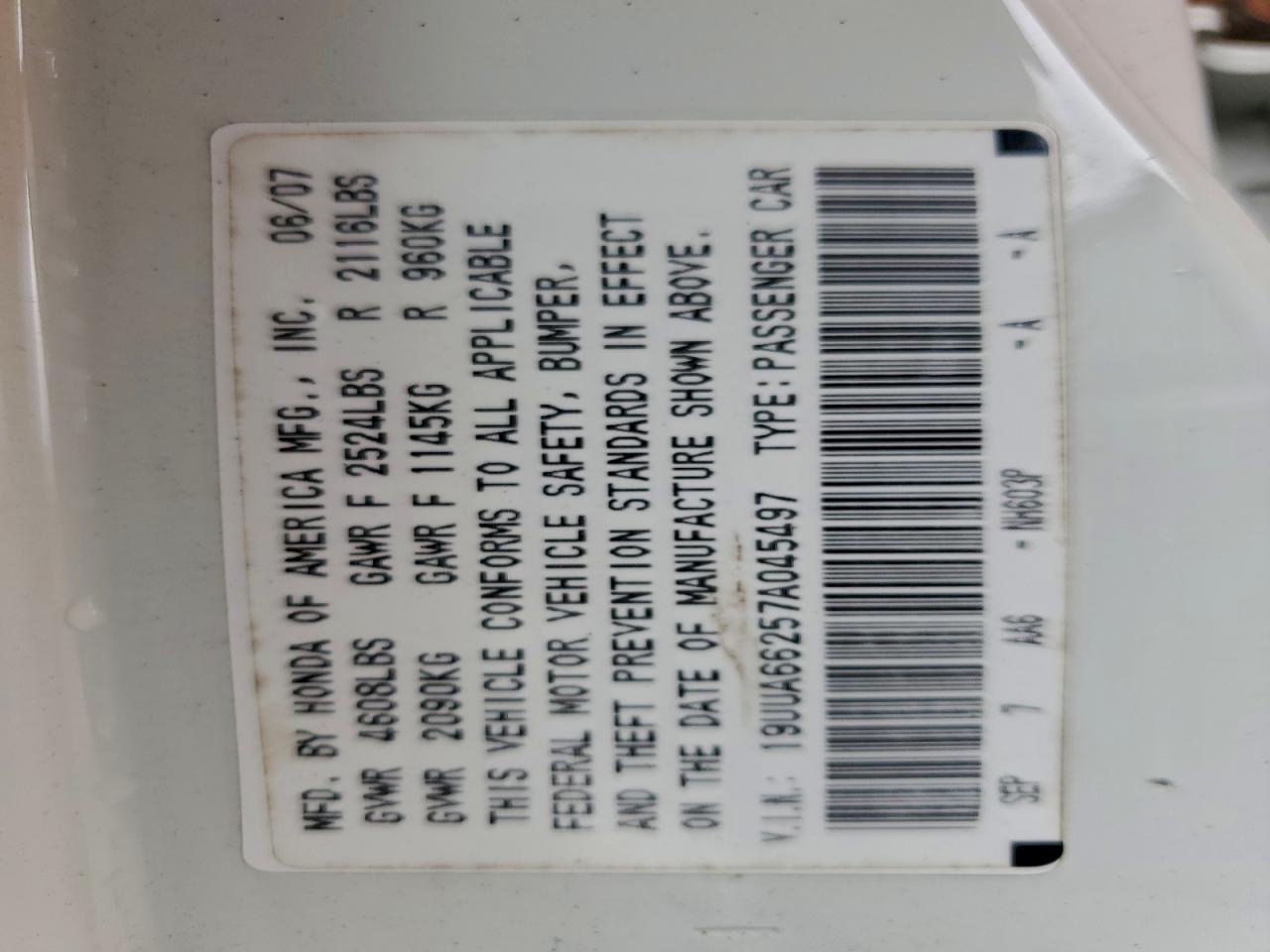 2007 Acura Tl VIN: 19UUA66257A045497 Lot: 94347015