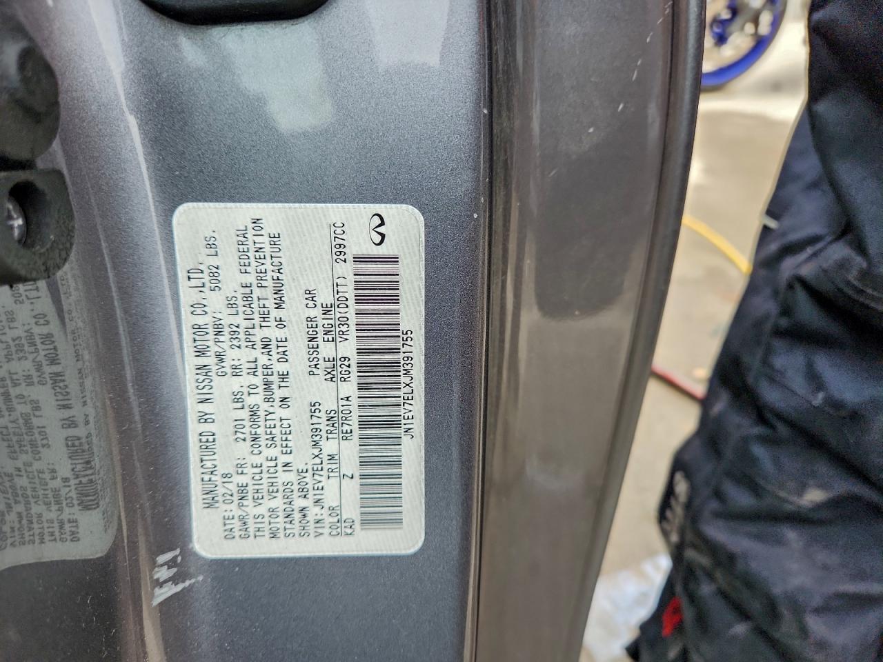 2018 Infiniti Q60 Luxe 300 VIN: JN1EV7ELXJM391755 Lot: 93698945