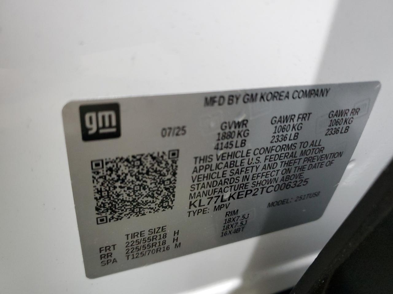 2026 Chevrolet Trax Activ VIN: KL77LKEP2TC006325 Lot: 92598425