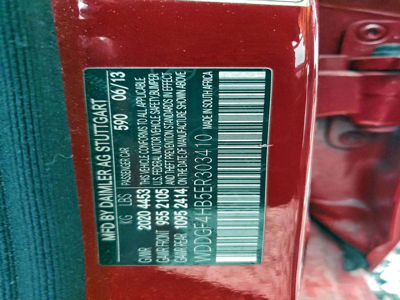 2014 Mercedes-Benz C 250 VIN: WDDGF4HB5ER303410 Lot: 94220365